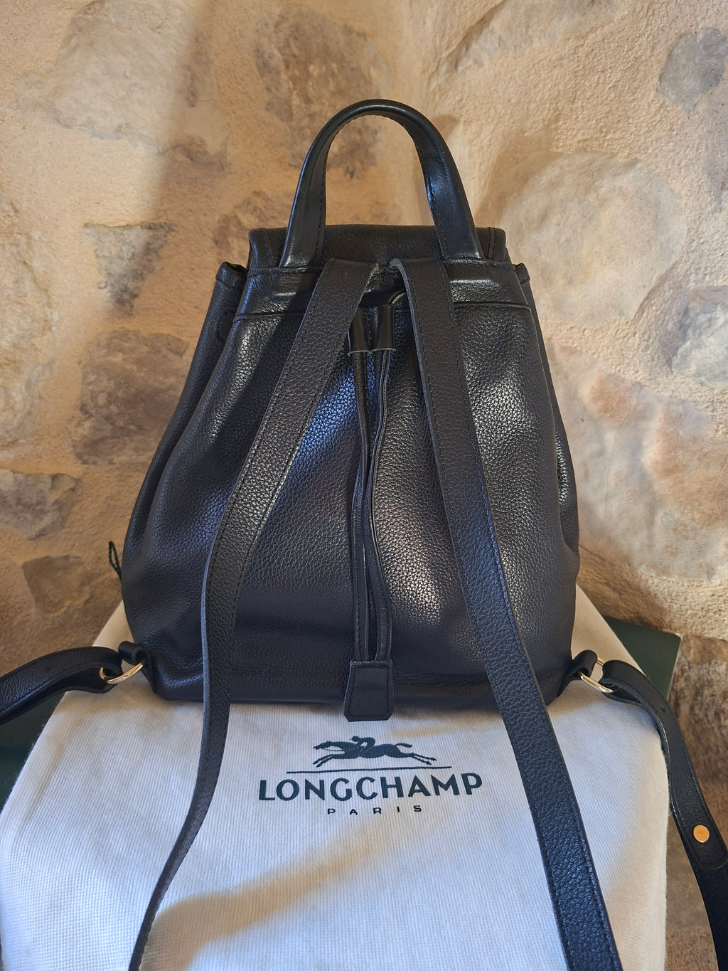 Sac à dos cuir vintage Longchamp avec boîte & dustbag