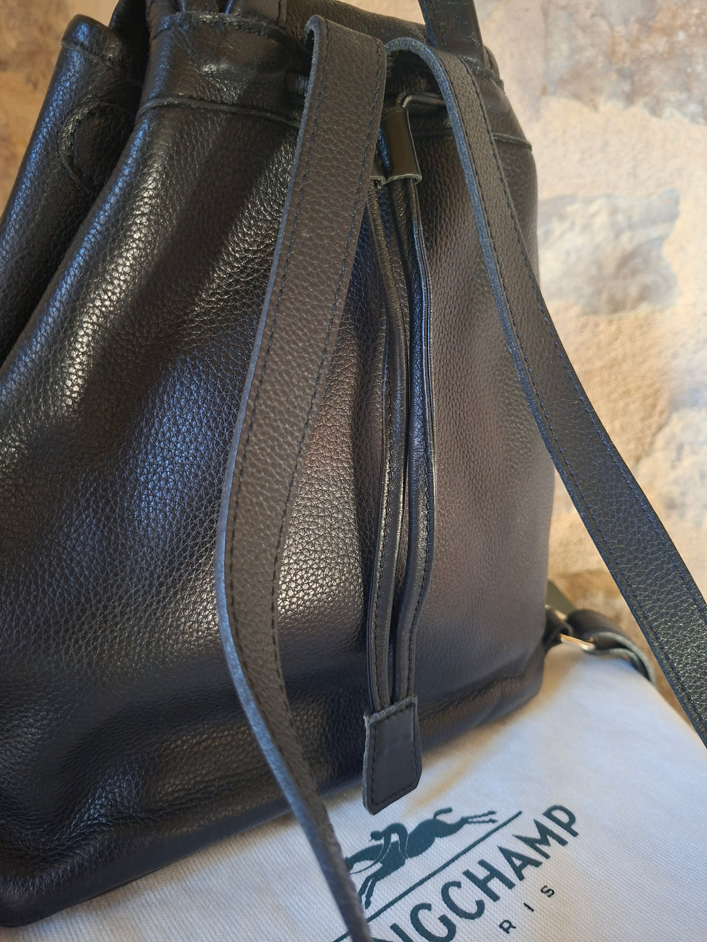 Sac à dos cuir vintage Longchamp avec boîte & dustbag
