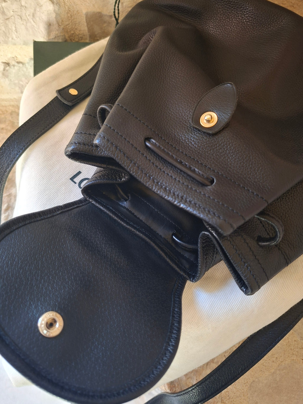 Sac à dos cuir vintage Longchamp avec boîte & dustbag