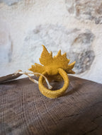 Bague cuir ''feuille''