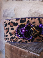 Bracelet manchette ''Purple rain Panthère''