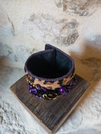 Bracelet manchette ''Purple rain Panthère''