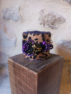 Bracelet manchette ''Purple rain Panthère''