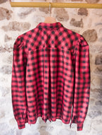 Chemisier ''preppy'' noir et rouge