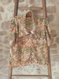 Chemisier vintage ''fleurs et perles''