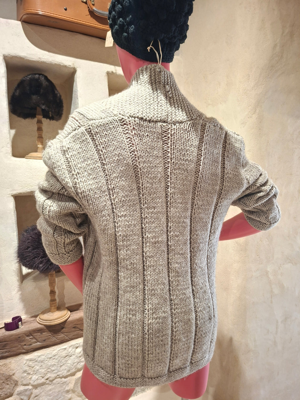 Gilet Vintage ''fait main'' beige
