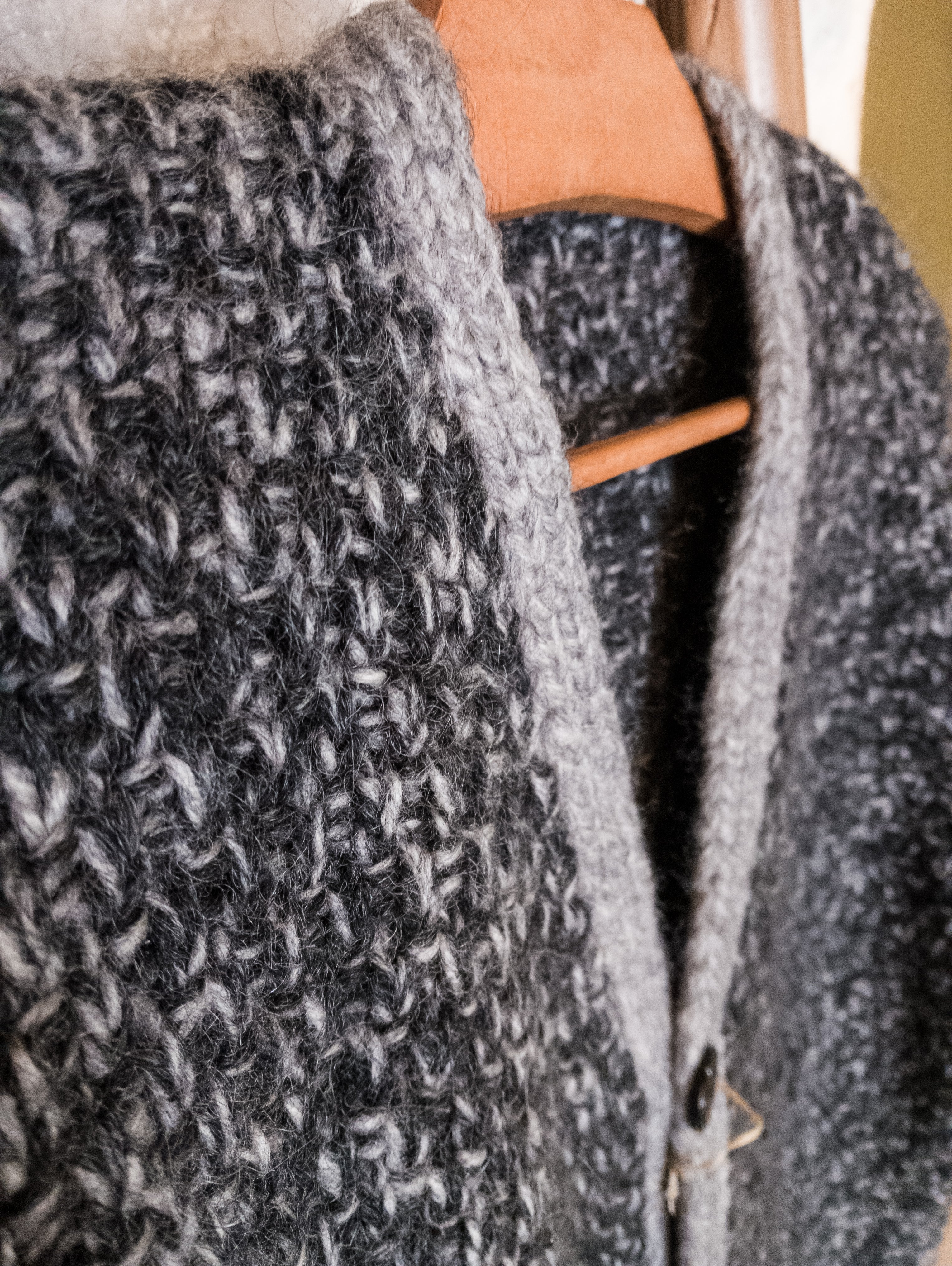 Gilet fait main gris perle et anthracite