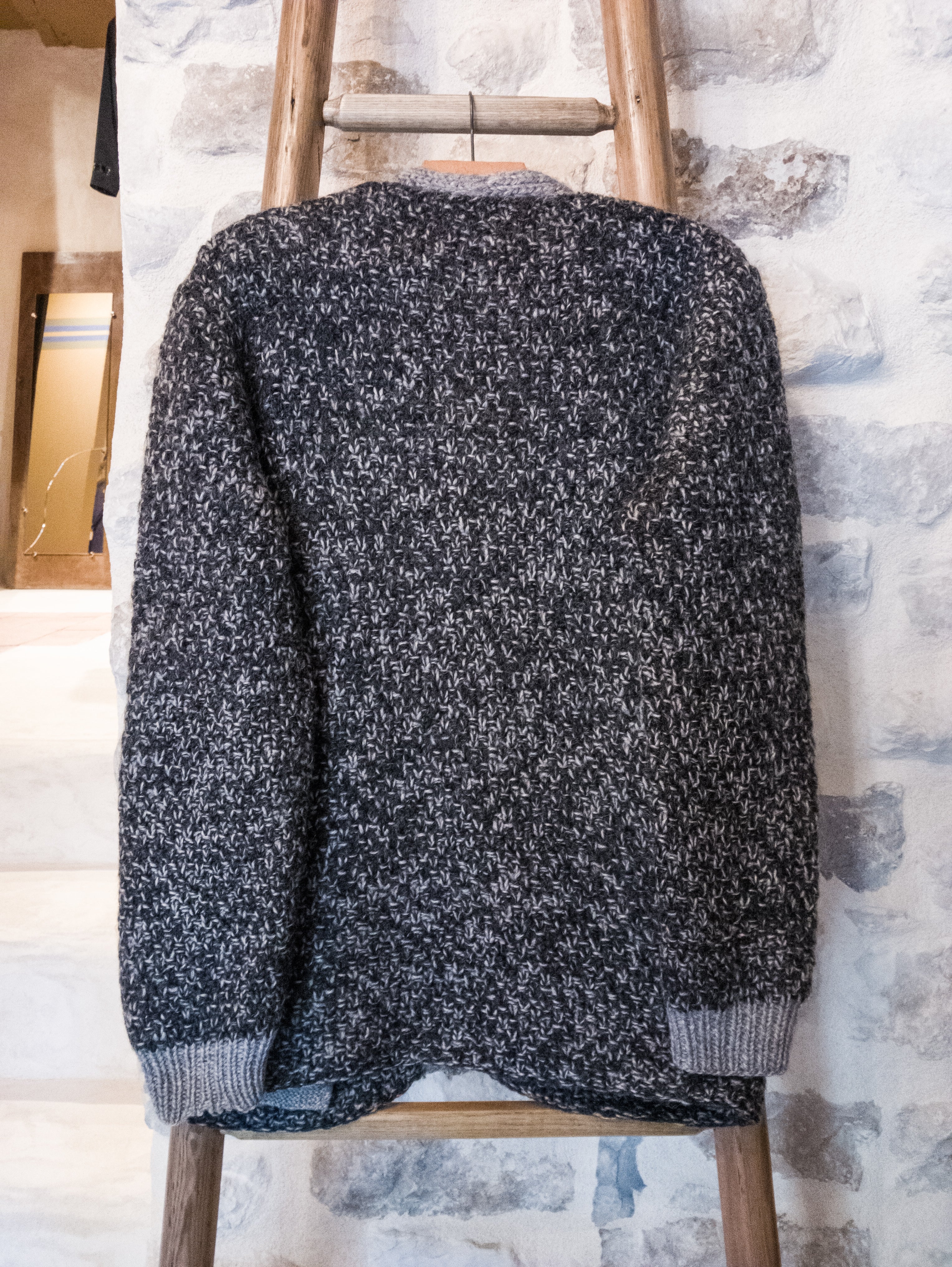 Gilet fait main gris perle et anthracite