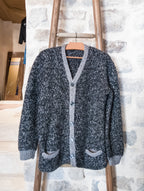 Gilet fait main gris perle et anthracite