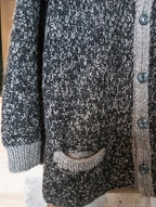 Gilet fait main gris perle et anthracite