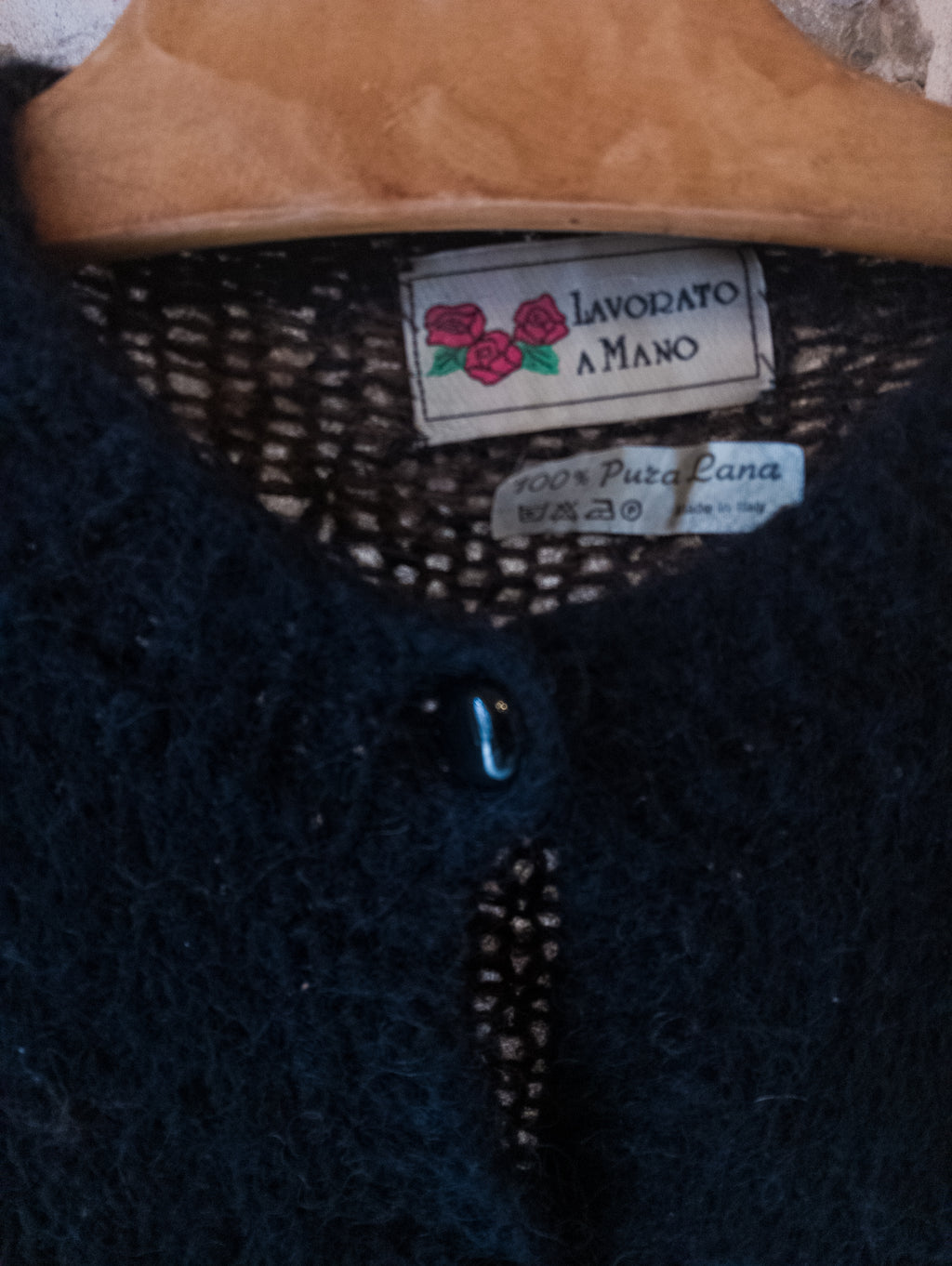 Gilet Vintage tricoté main ''Marron et noir Automne''