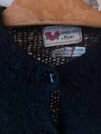 Gilet Vintage tricoté main ''Marron et noir Automne''