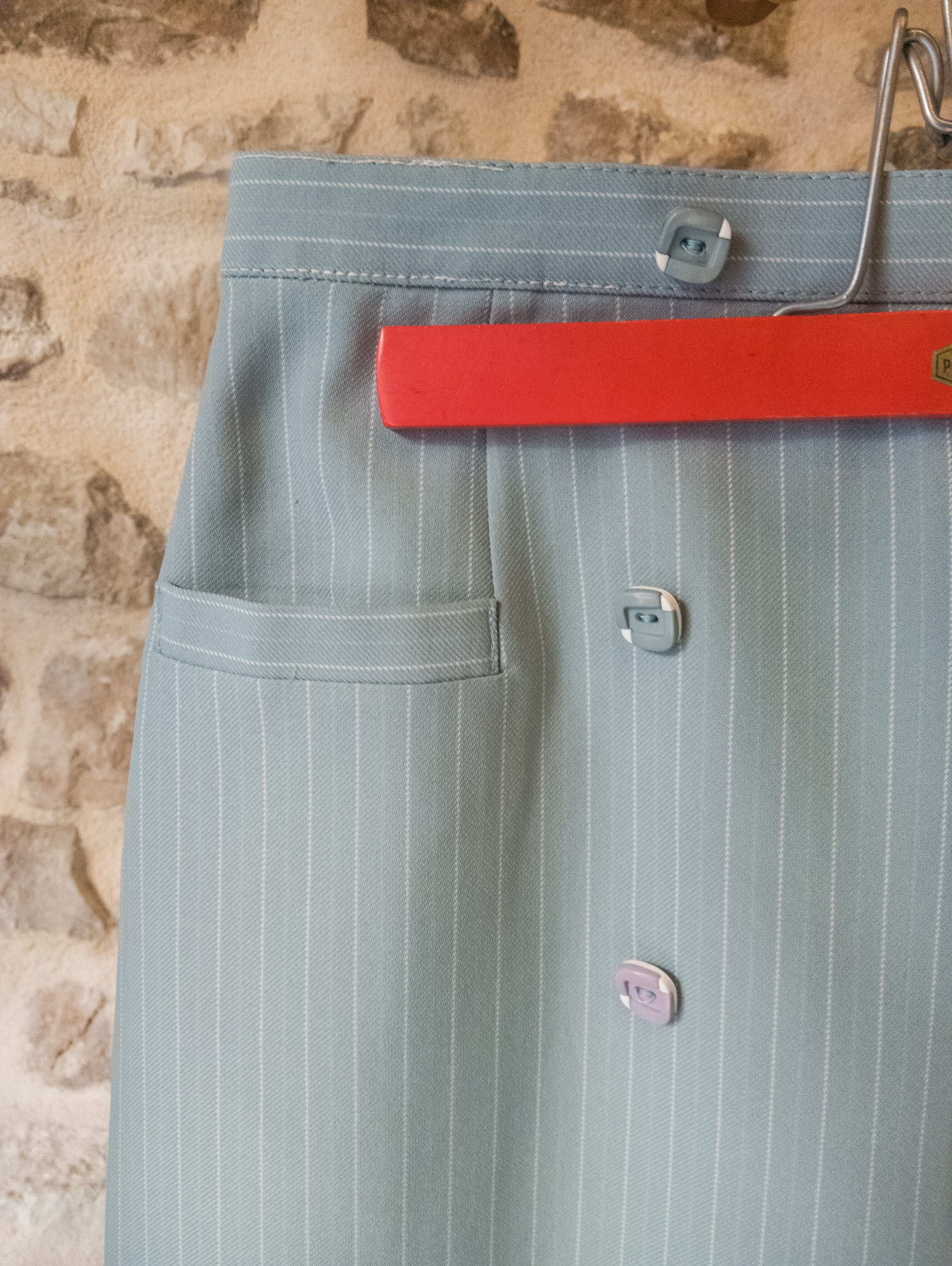 Jupe portefeuille vintage ''bleu glacier''