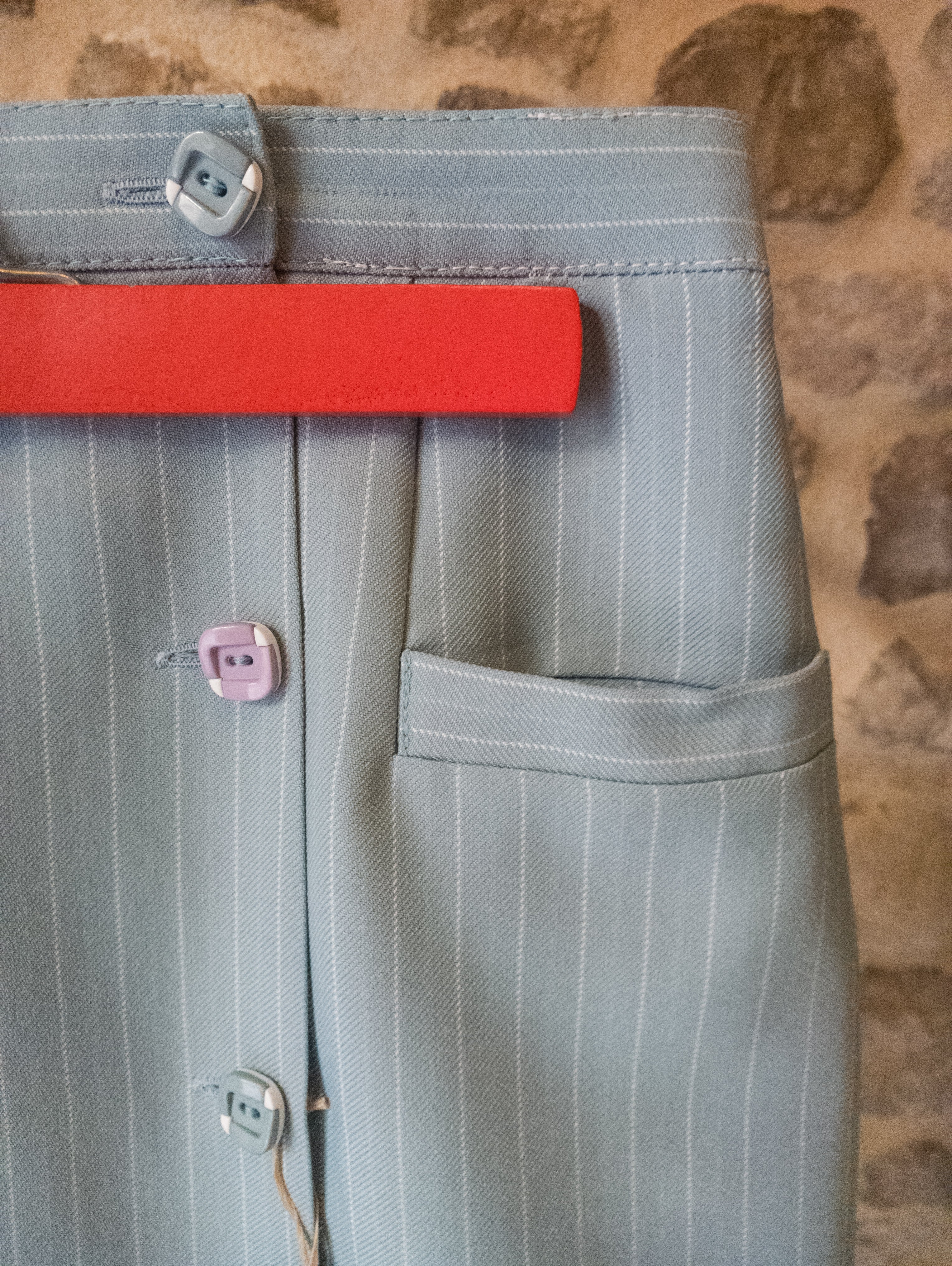 Jupe portefeuille vintage ''bleu glacier''