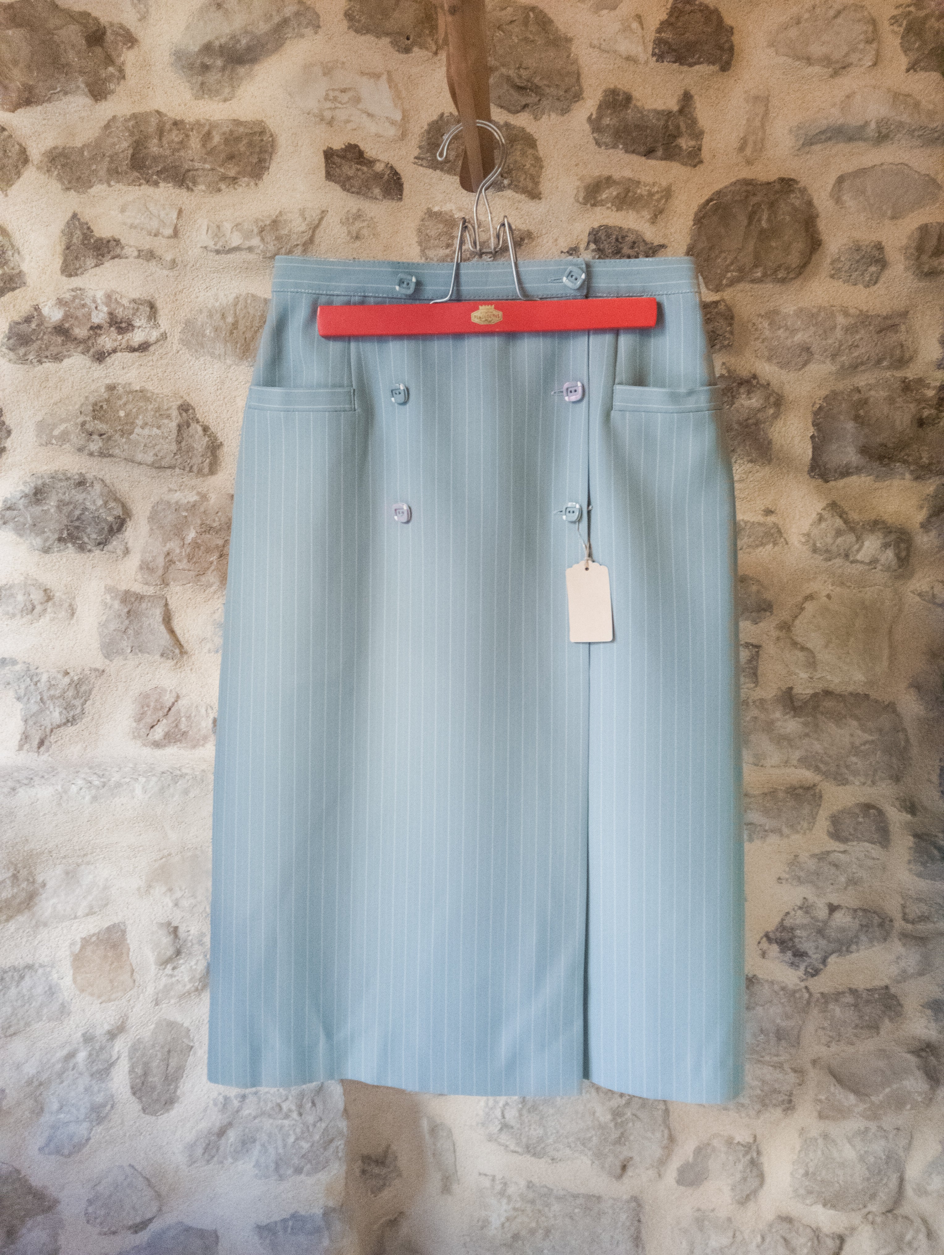 Jupe portefeuille vintage ''bleu glacier''