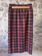 Jupe portefeuille carreaux vintage