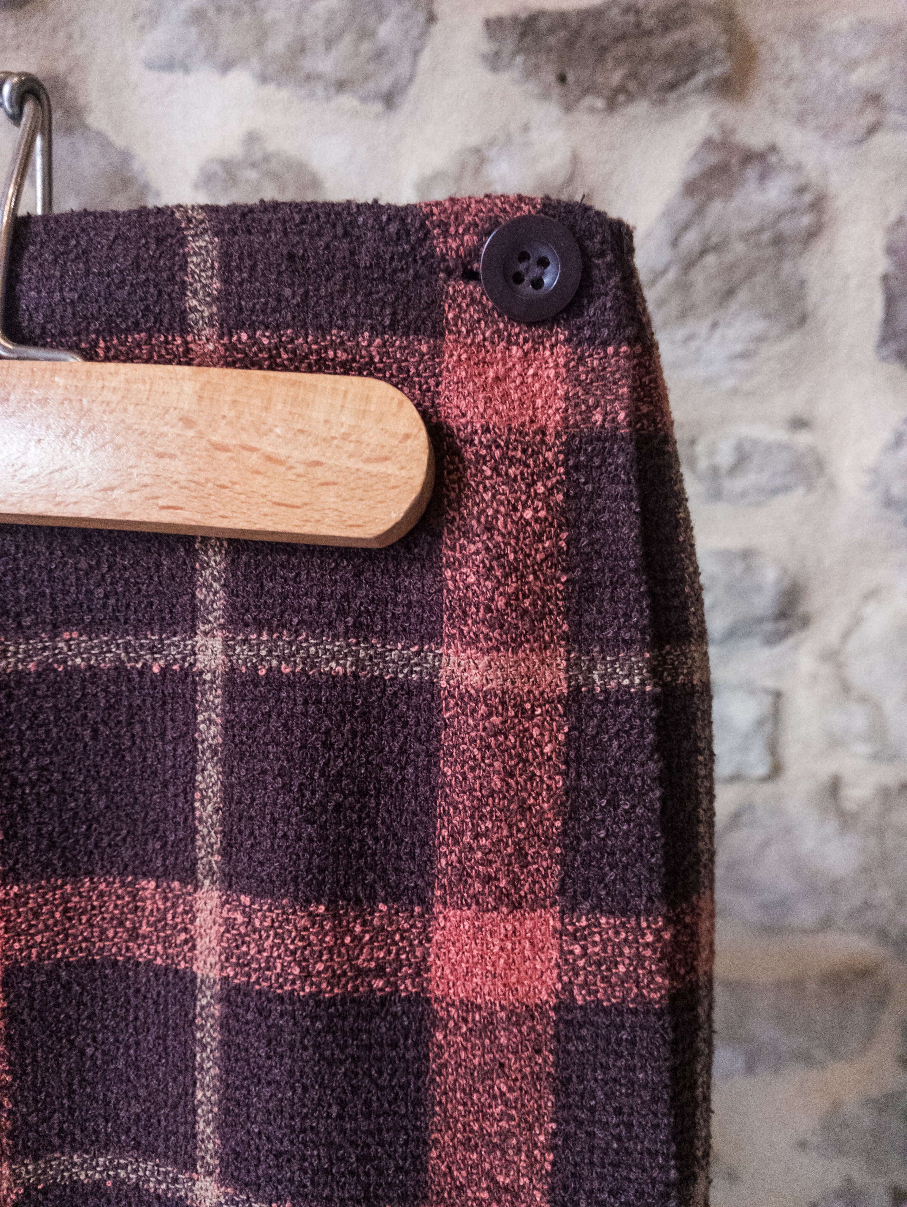 Jupe portefeuille carreaux vintage