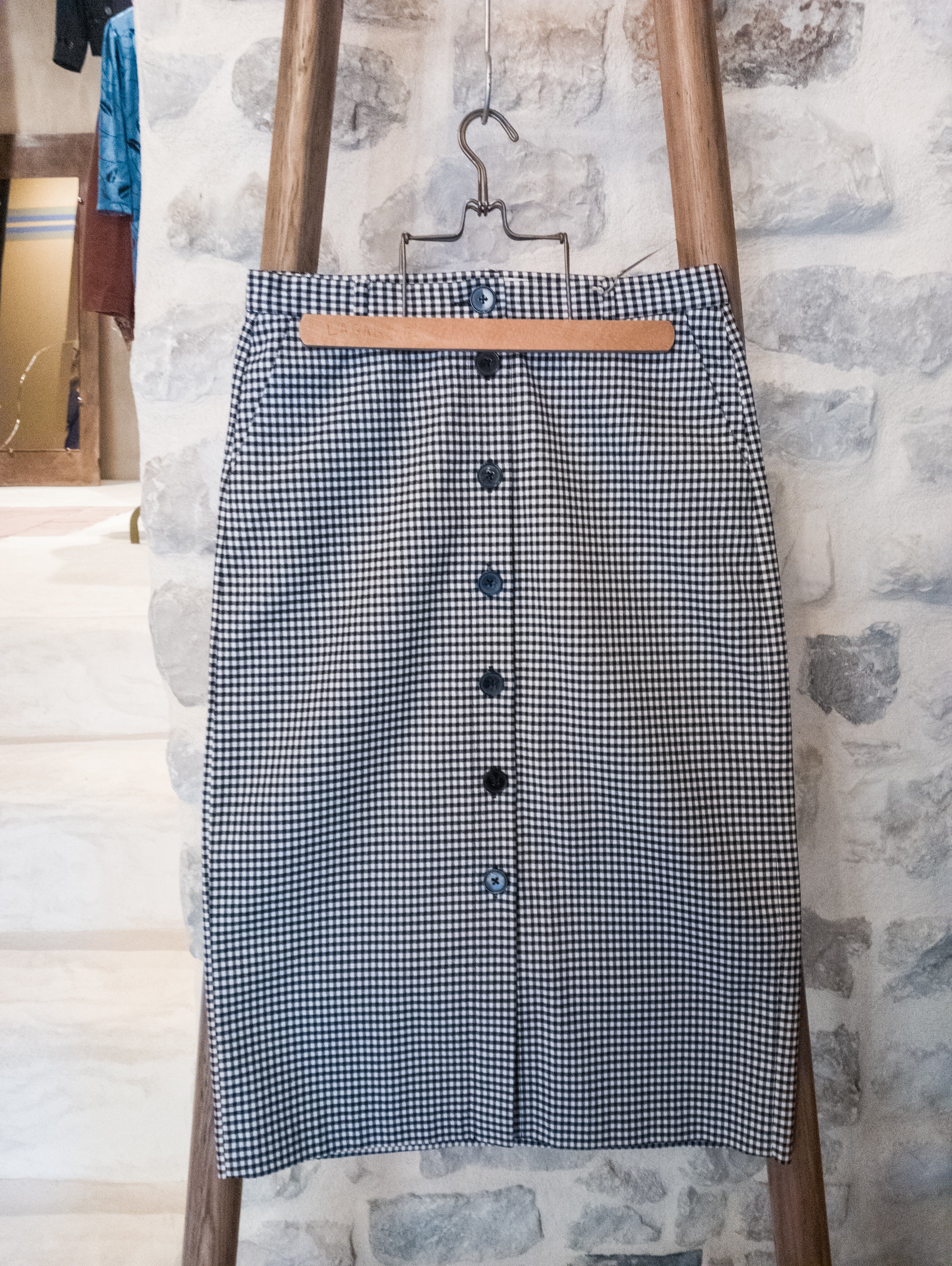 Jupe crayon boutonnée Vichy