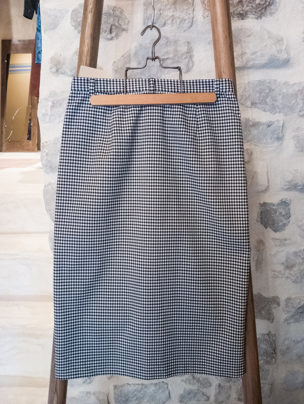 Jupe crayon boutonnée Vichy