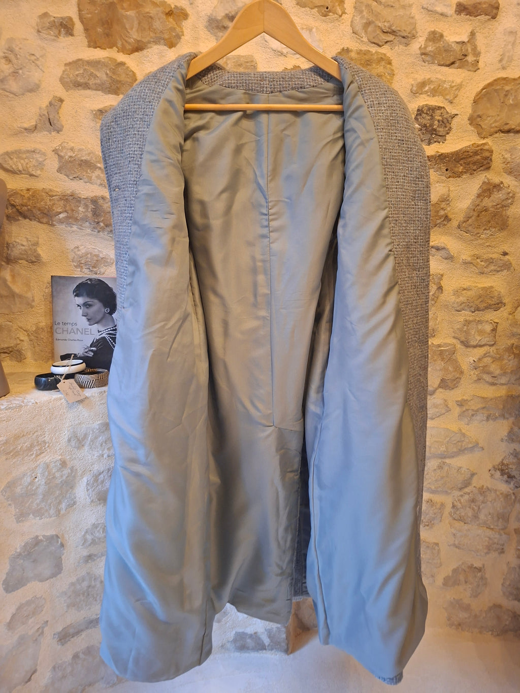 Manteau Vintage en laine ''bleu/gris''