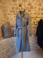 Manteau Vintage en laine ''bleu/gris''