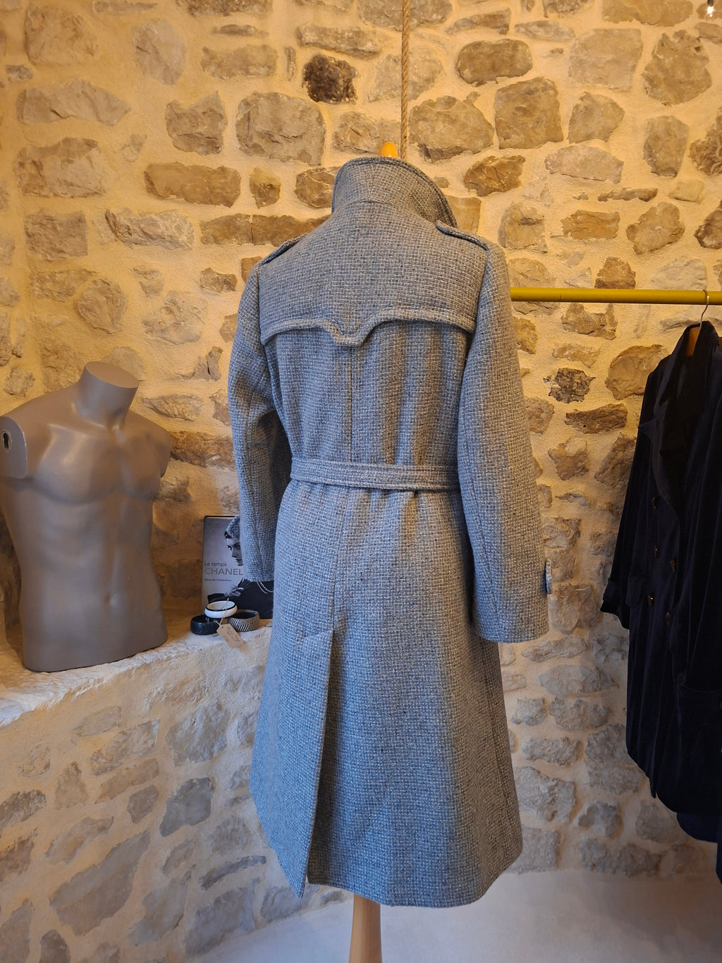 Manteau Vintage en laine ''bleu/gris''