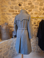 Manteau Vintage en laine ''bleu/gris''