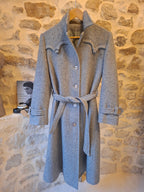 Manteau Vintage en laine ''bleu/gris''