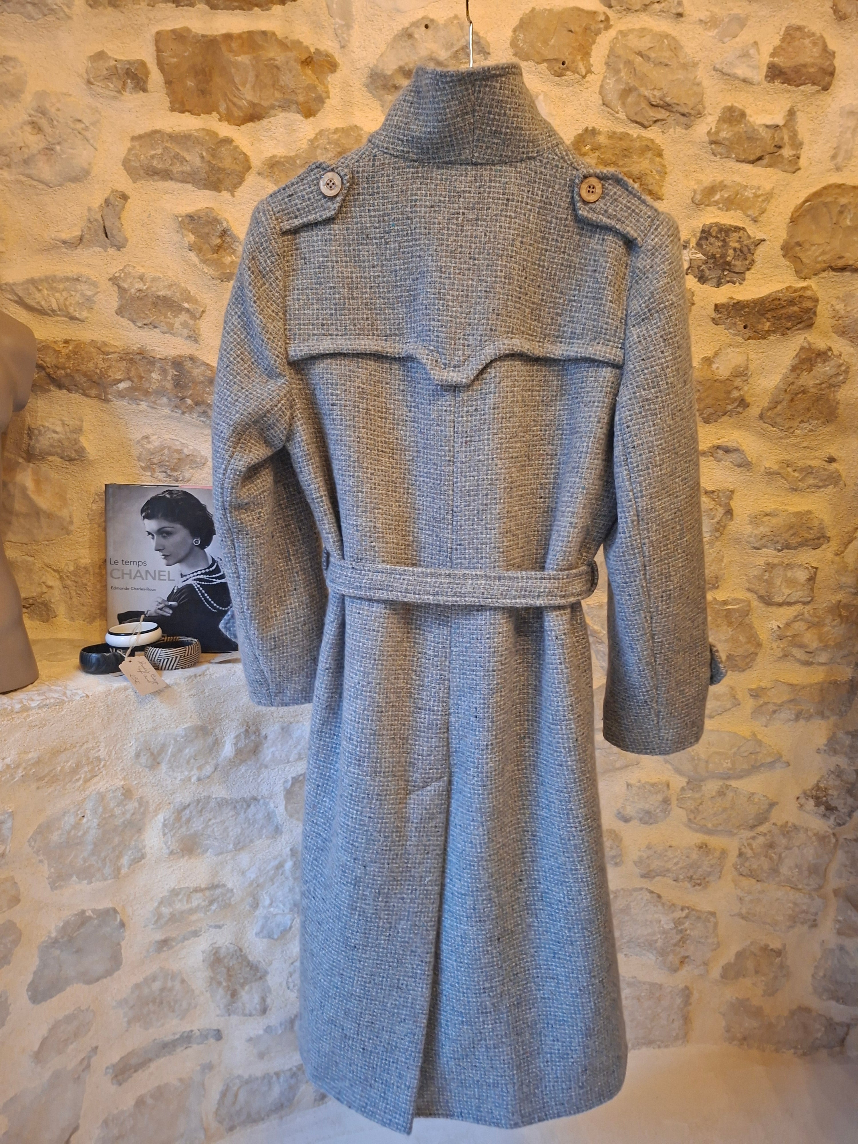 Manteau Vintage en laine ''bleu/gris''