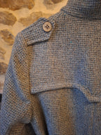 Manteau Vintage en laine ''bleu/gris''
