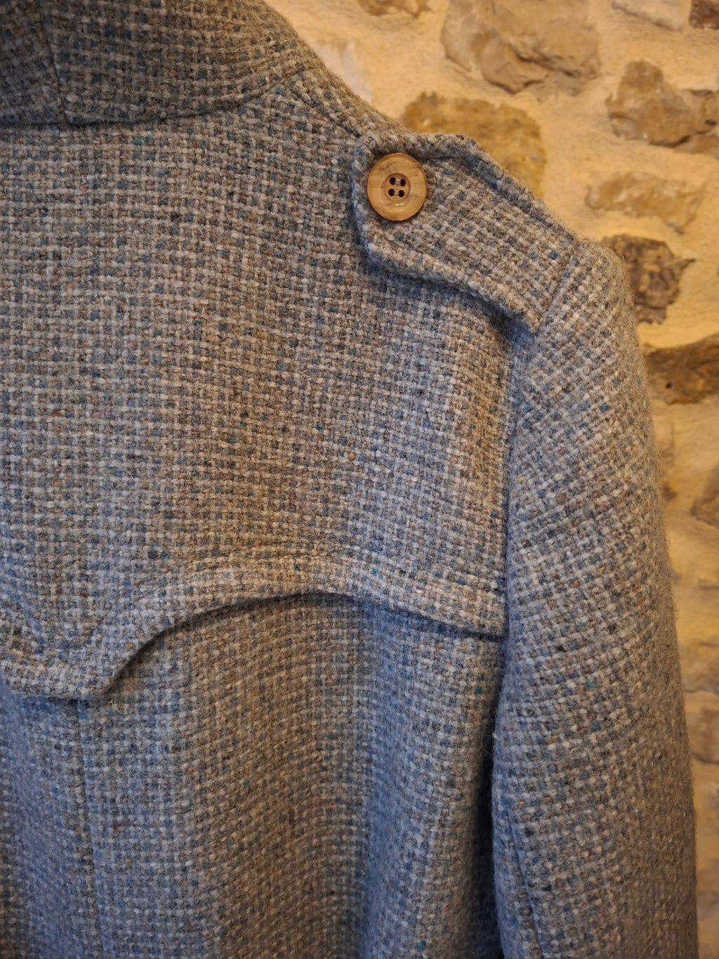 Manteau Vintage en laine ''bleu/gris''