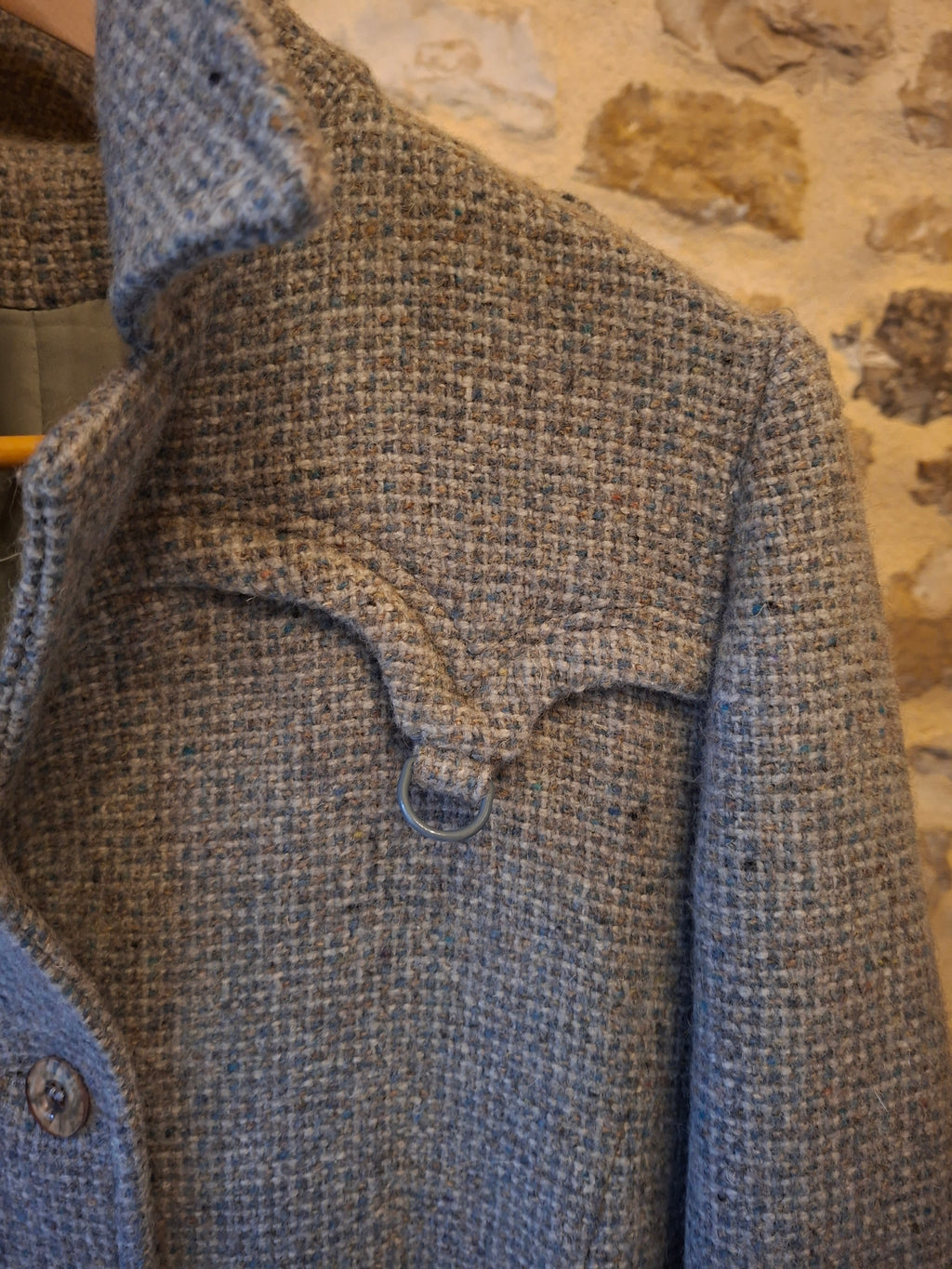 Manteau Vintage en laine ''bleu/gris''