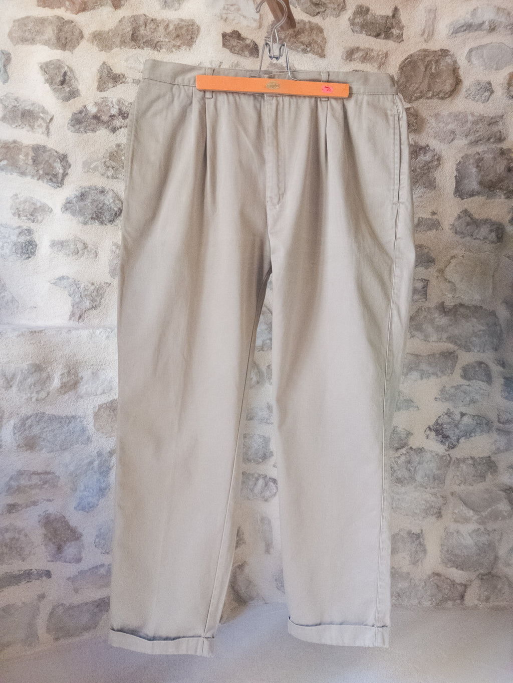 Pantalon à pinces vintage toile de coton