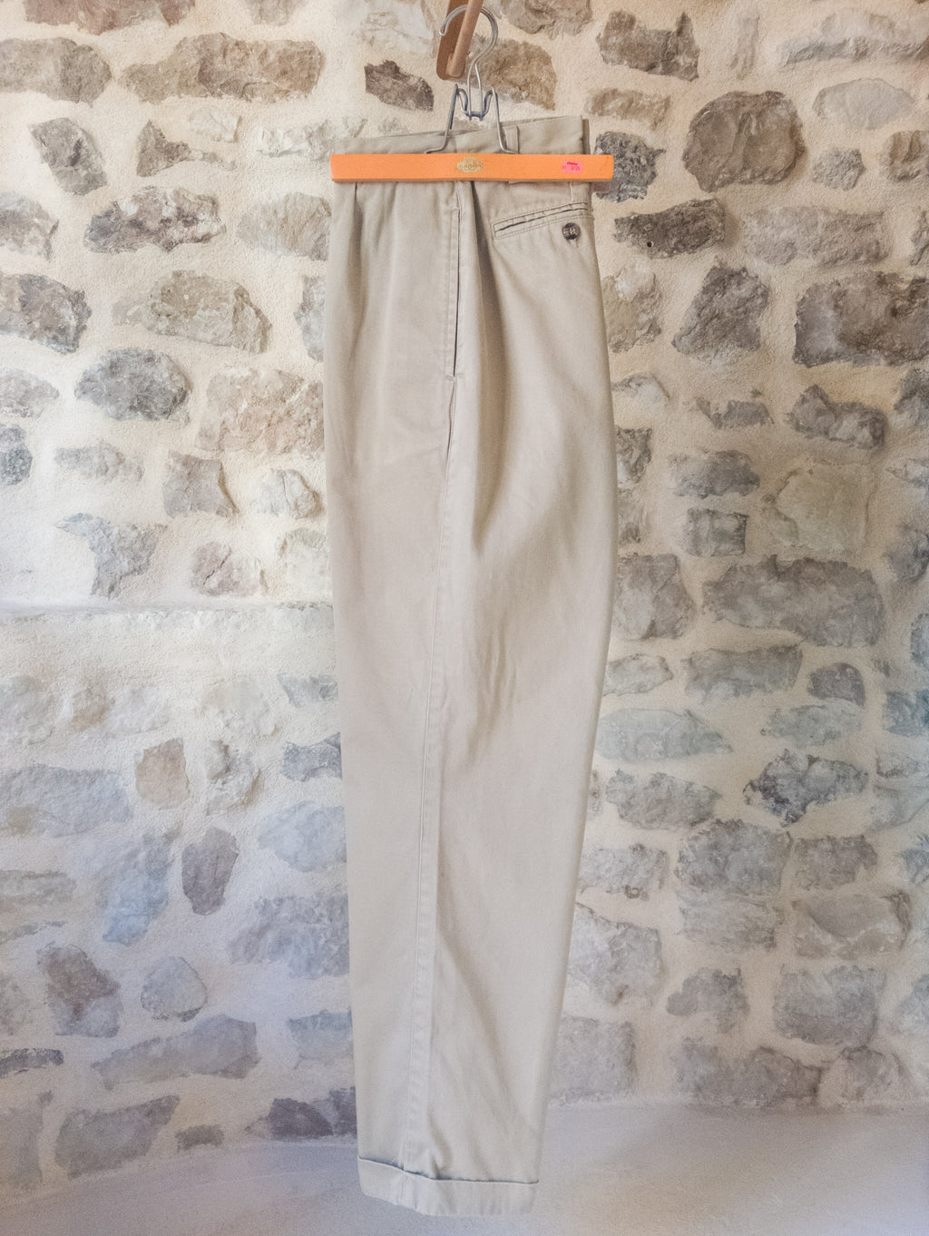 Pantalon à pinces vintage toile de coton