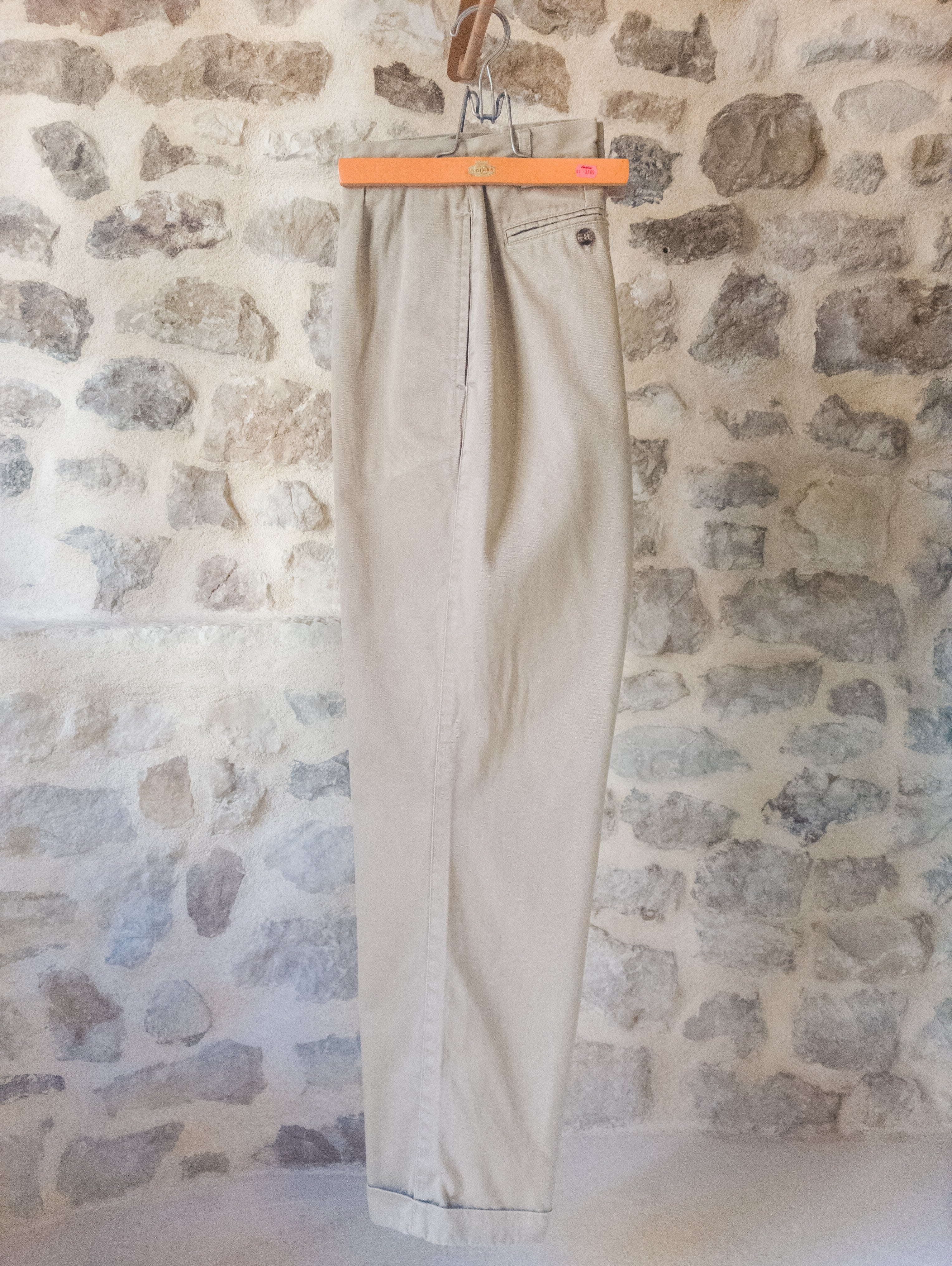 Pantalon à pinces vintage toile de coton