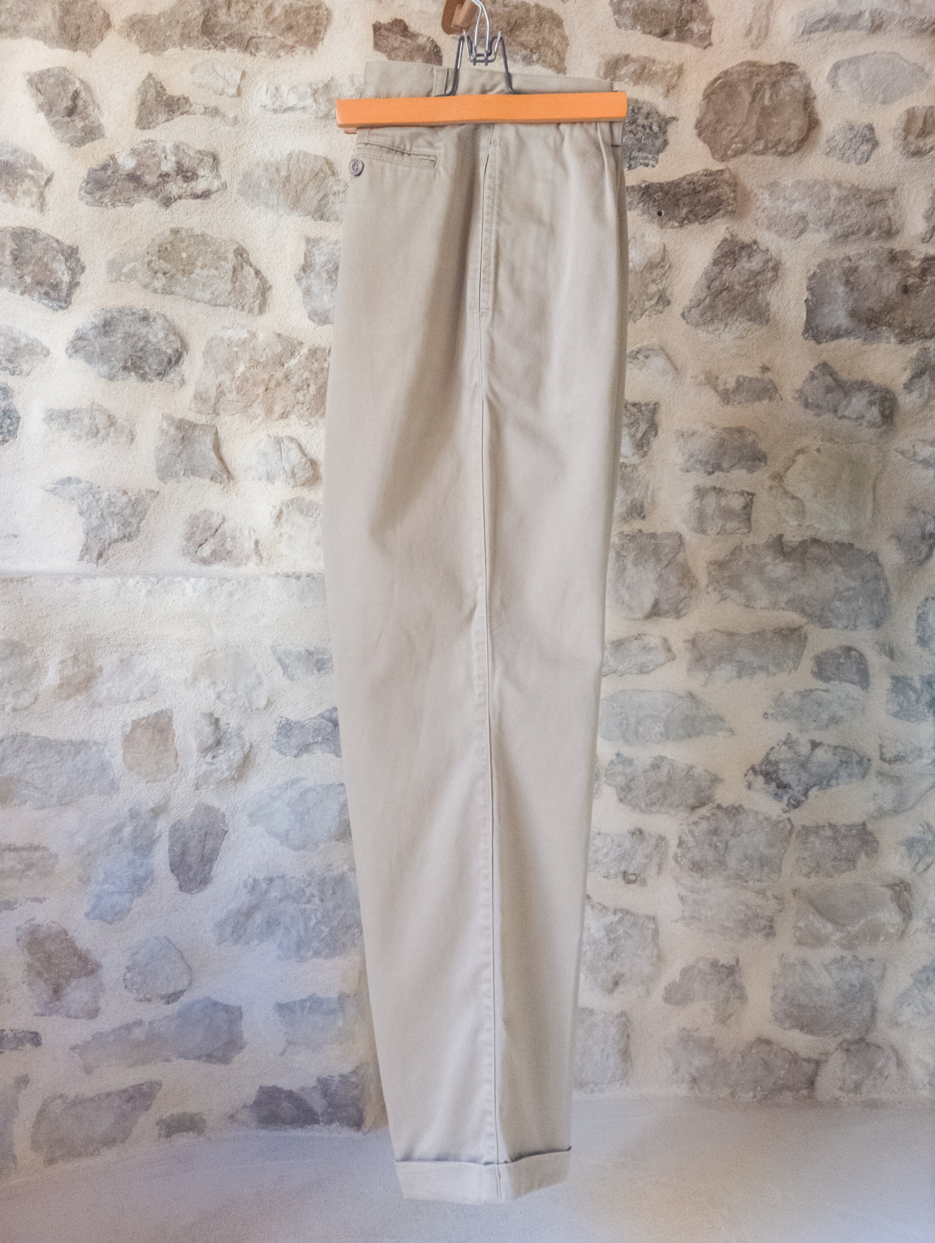 Pantalon à pinces vintage toile de coton