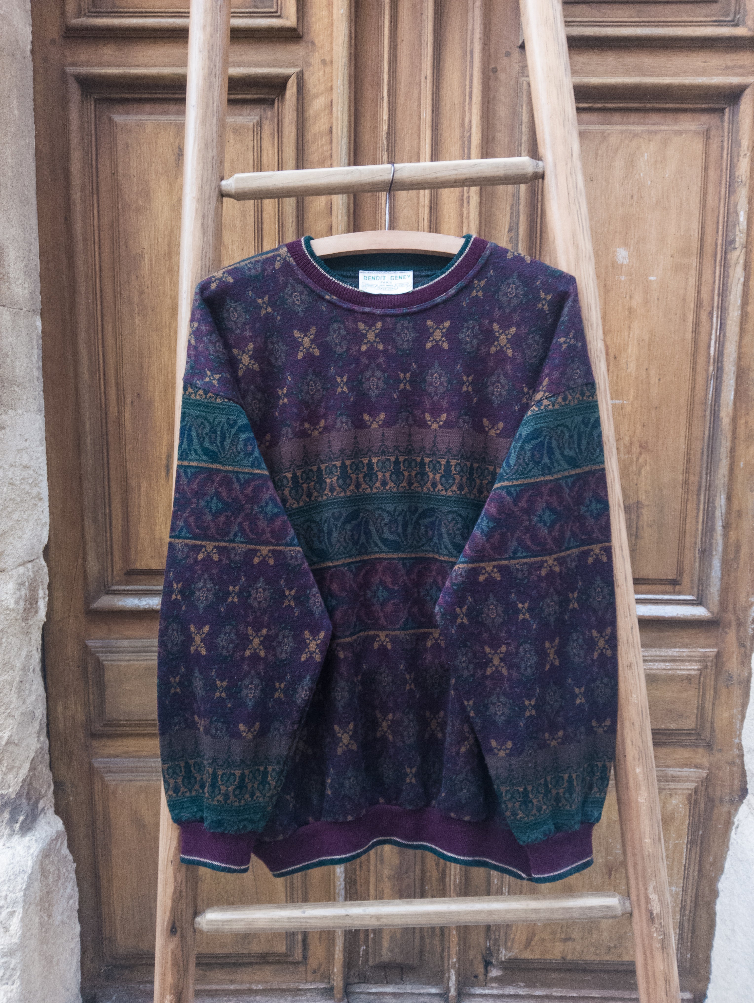 Pull ''Jacquard'' vintage Benoit Geney