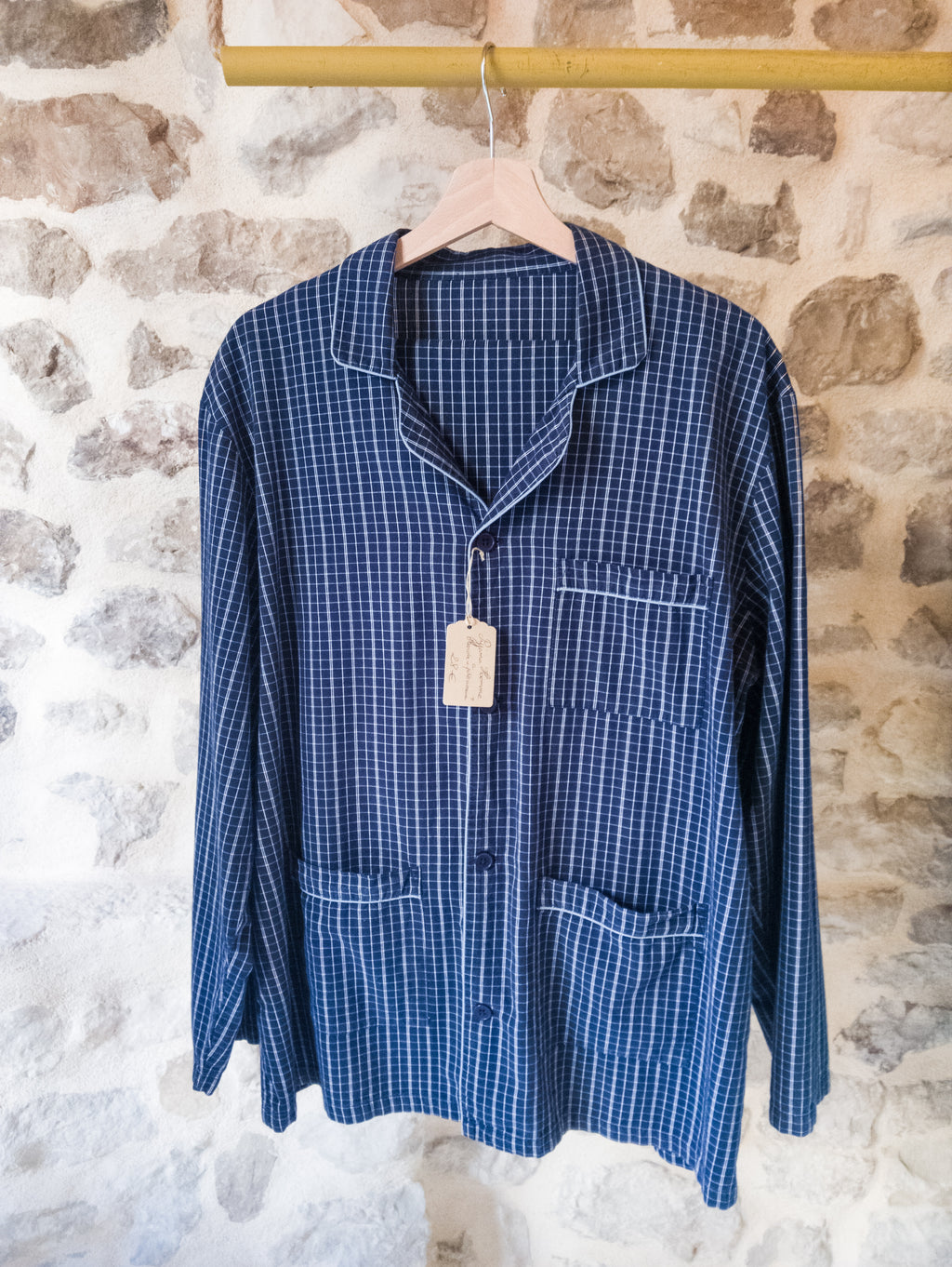 Pyjama homme ''Marine et petits carreaux''