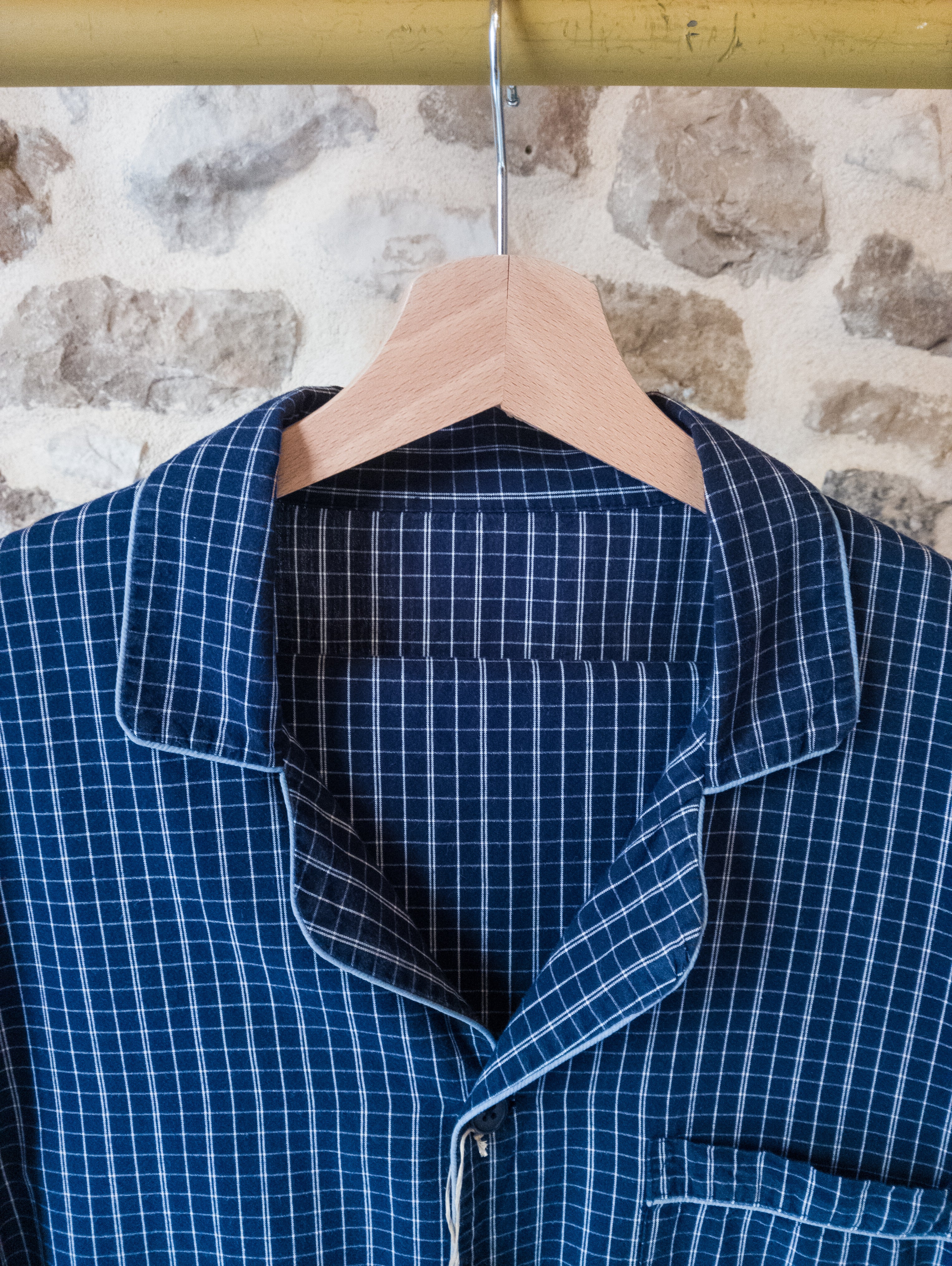 Pyjama homme ''Marine et petits carreaux''