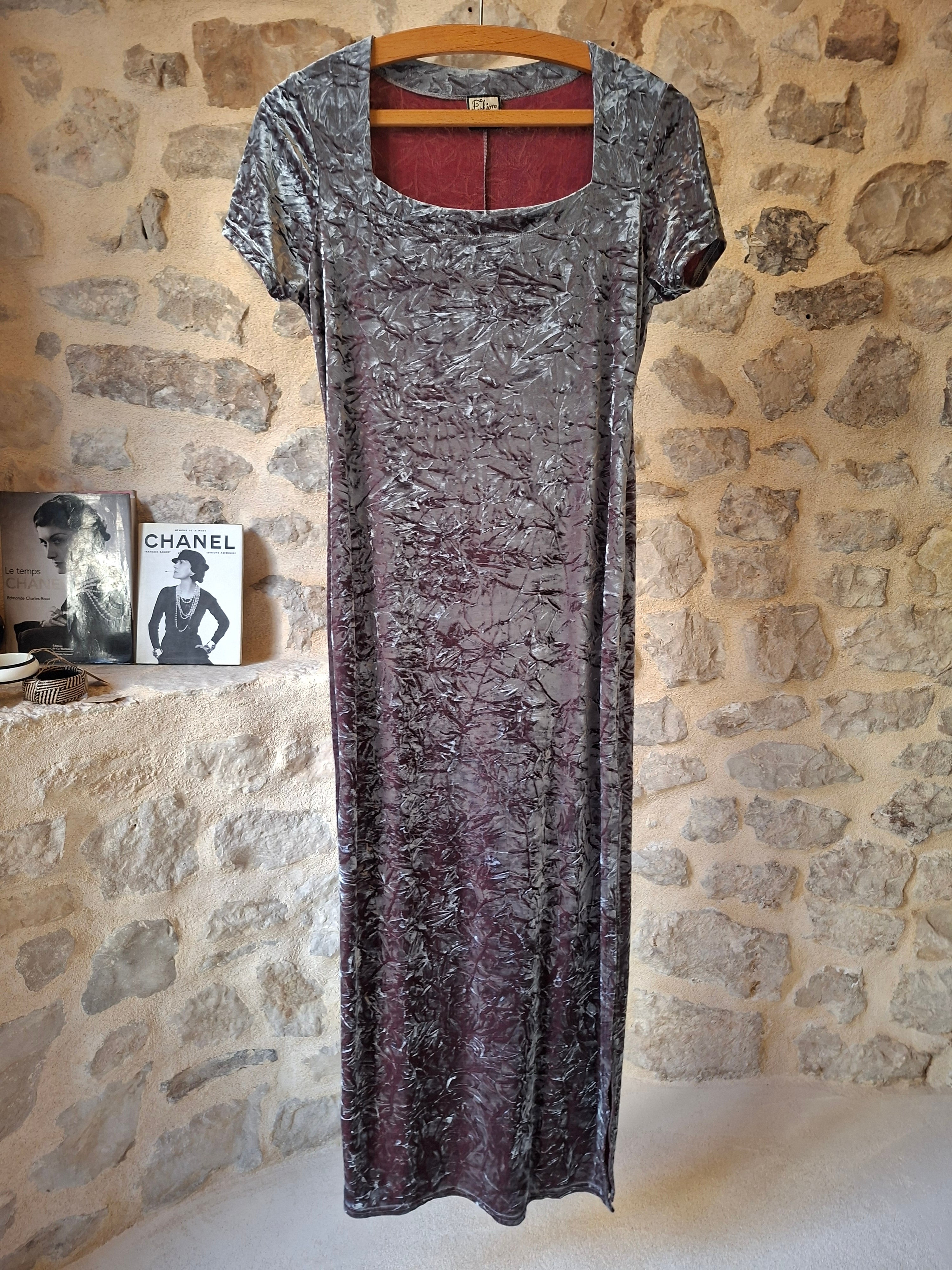 Robe 90's ''velours froissé''