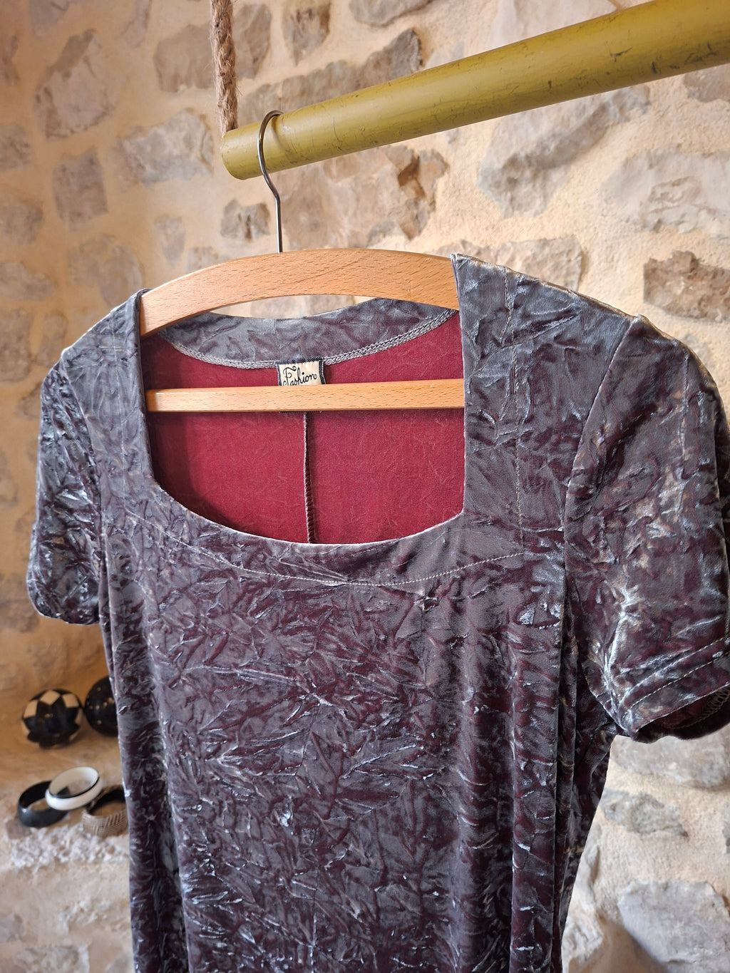 Robe 90's ''velours froissé''