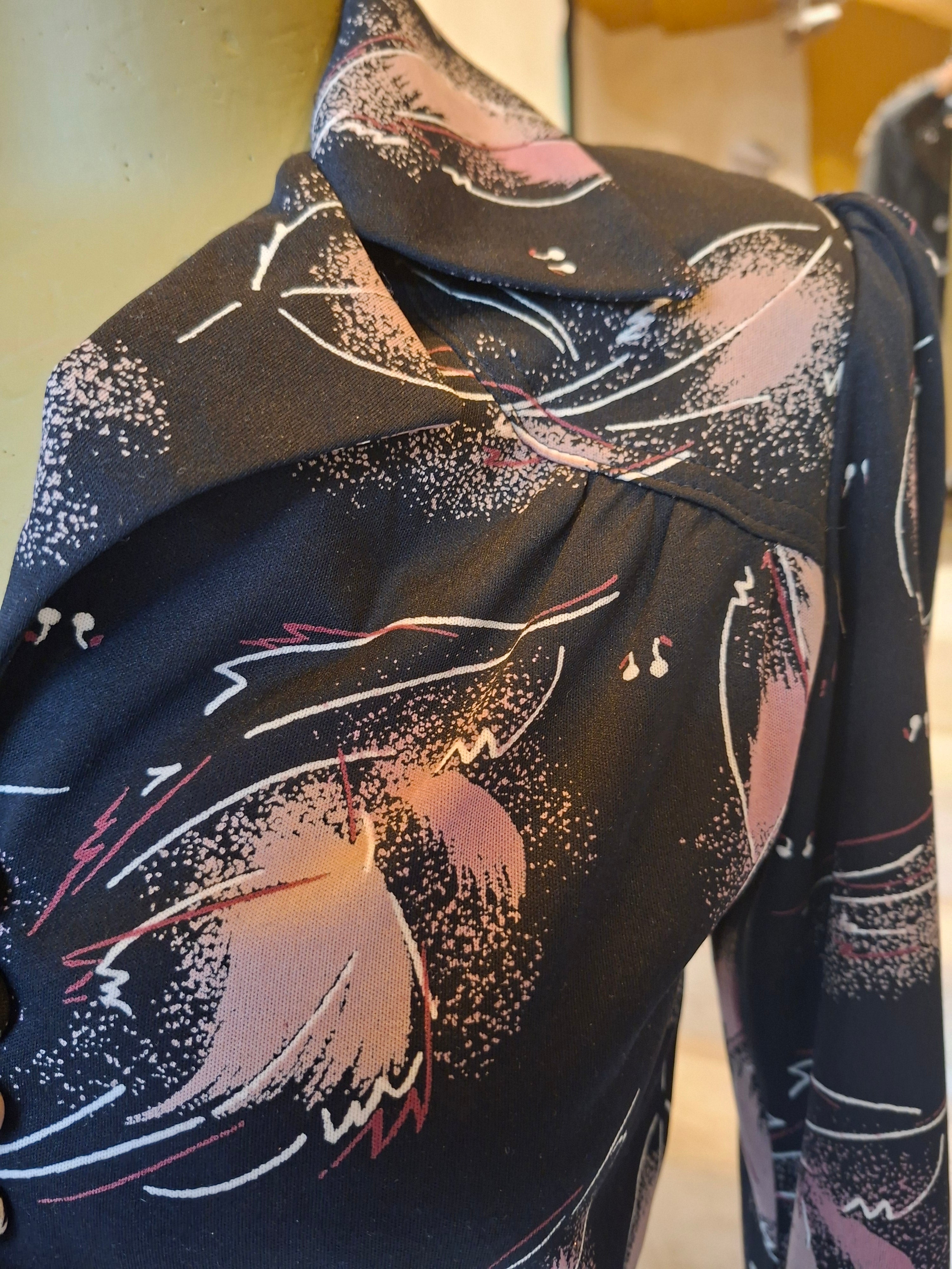 Robe Vintage ''Feuilles-plumes''