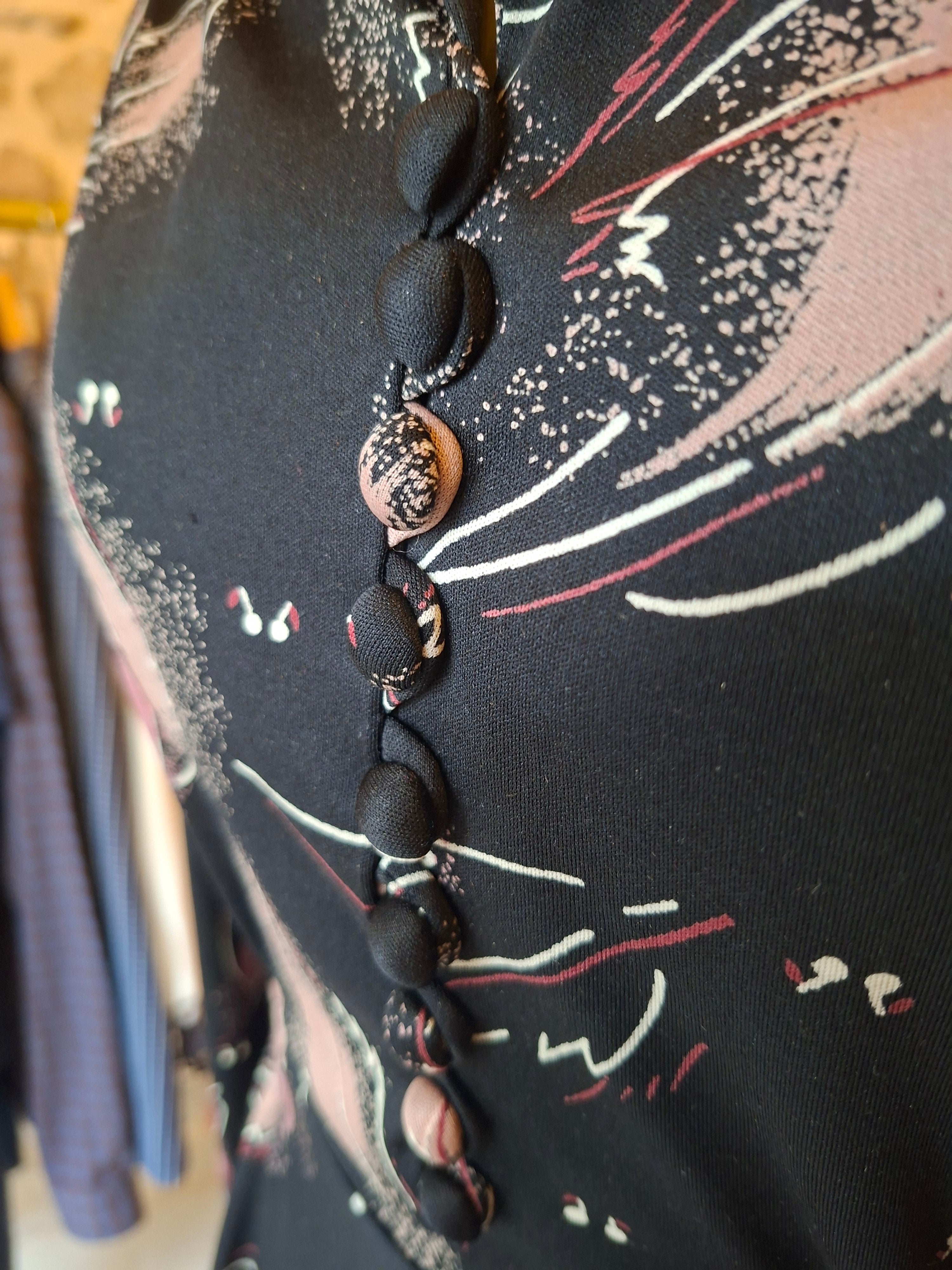 Robe Vintage ''Feuilles-plumes''