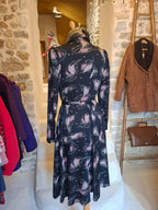 Robe Vintage ''Feuilles-plumes''