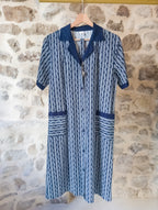Robe blouse ''mamie'' marine