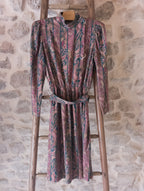 Robe bohème  vintage col cheminée