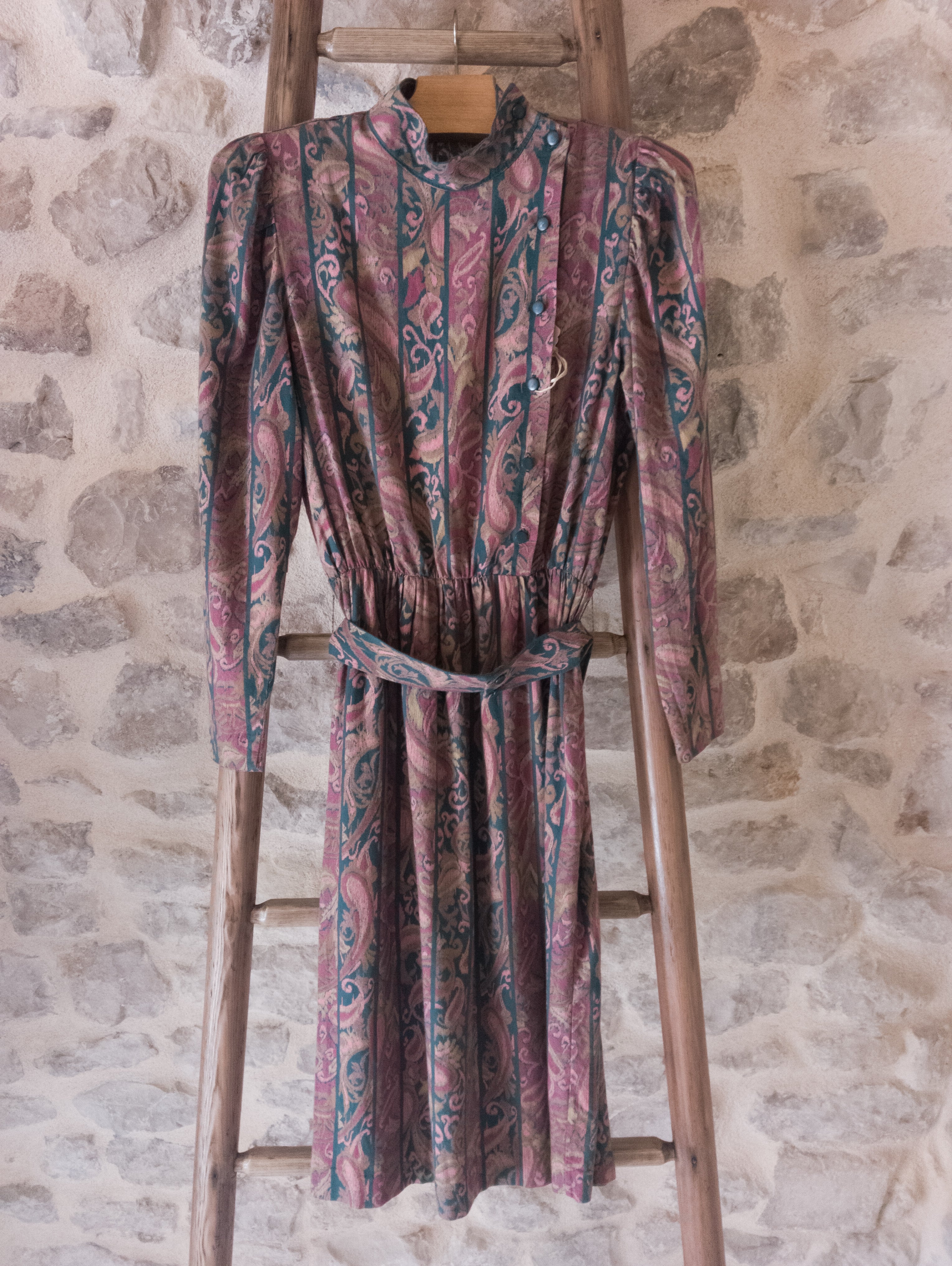 Robe bohème  vintage col cheminée