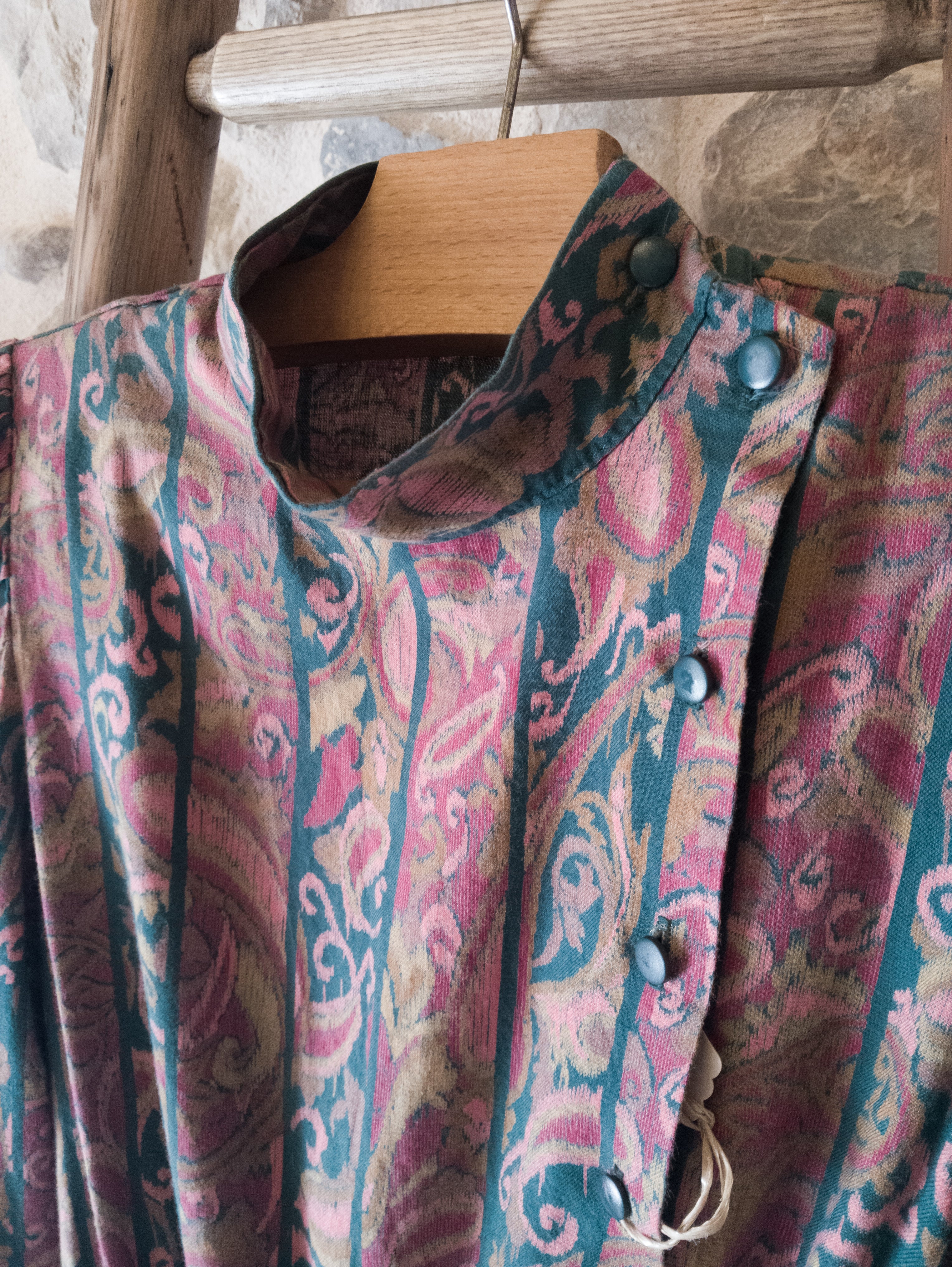 Robe bohème  vintage col cheminée