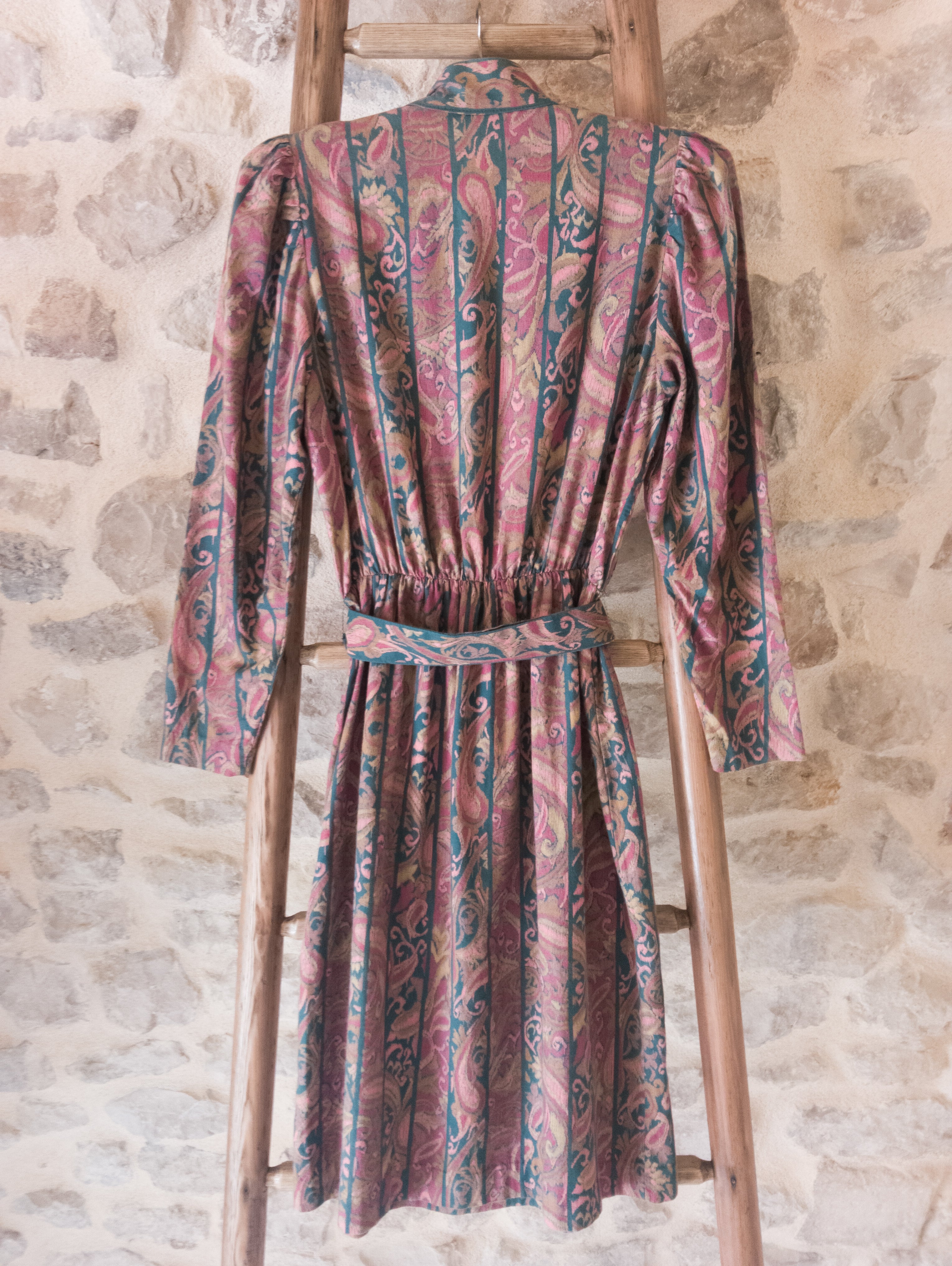 Robe bohème  vintage col cheminée