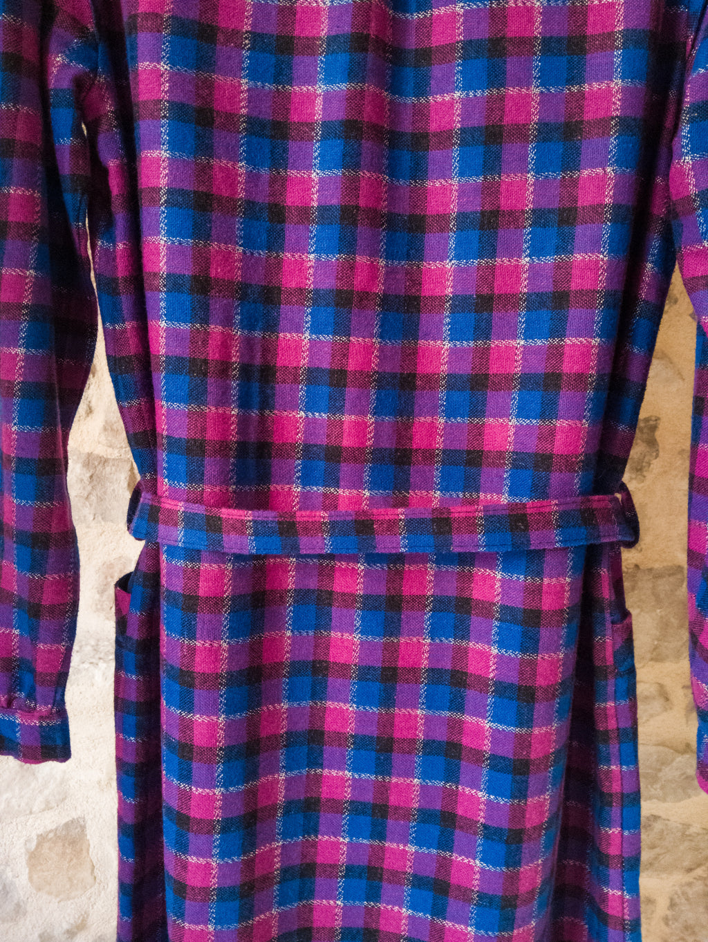 Robe vintage C&A ''carreaux, bleu et violine''